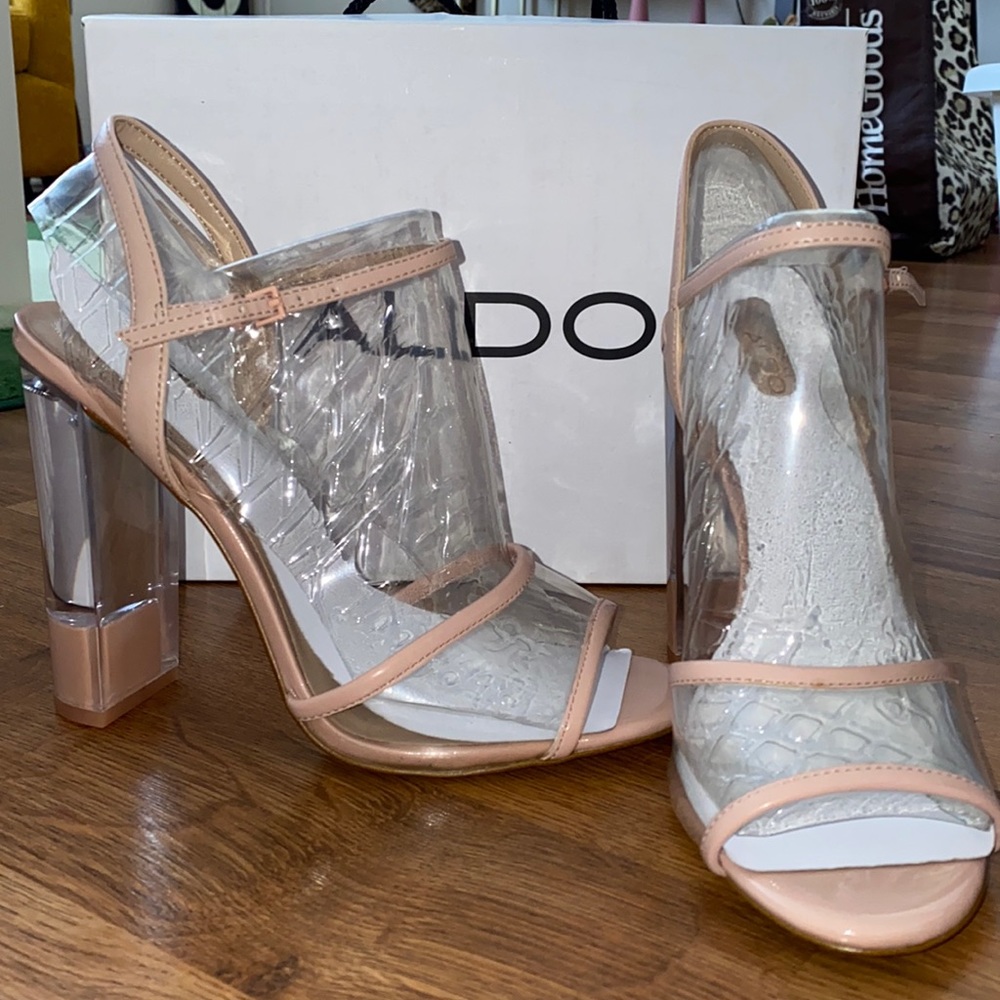 Aldo light pink clear sandals